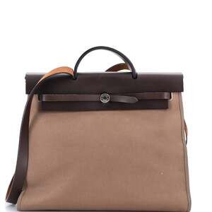 Hermes Herbag Zip Leather And Toile 39 #242606H24B